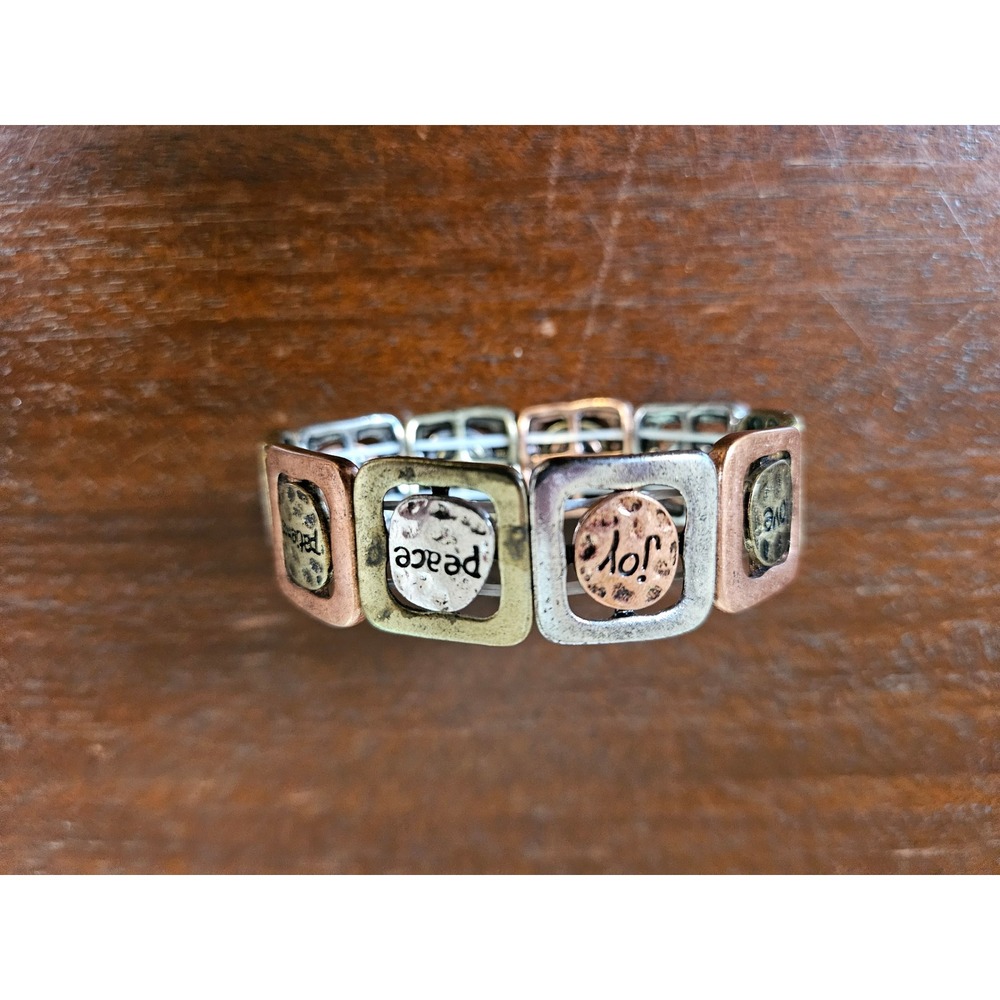 Fruit of the Spirit Bracelet Womens Tricolor Mixed Metal Stretch